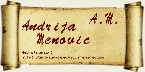 Andrija Menović vizit kartica